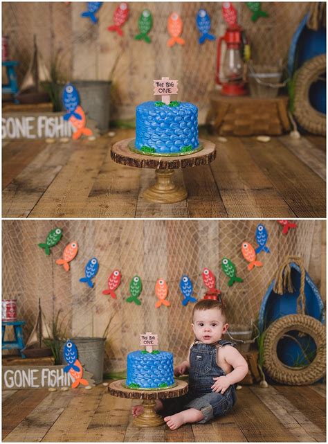 Gone Fishing Cake Smash With Michelle Voigt Photography