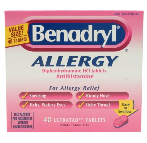 Benadryl Allergy Tablets 48 Count Health And Wellness Medicine