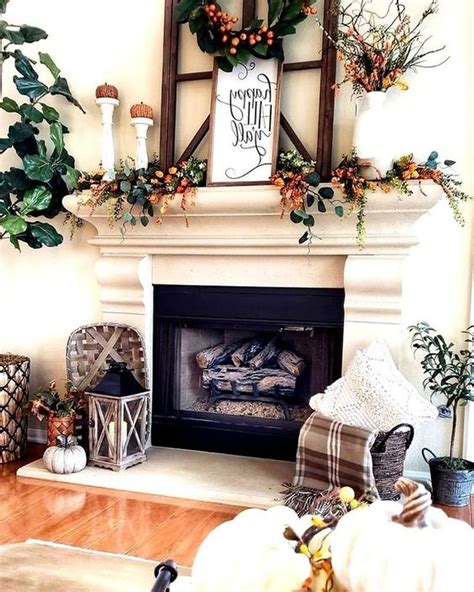 20 Fall Fireplace Decorating Ideas