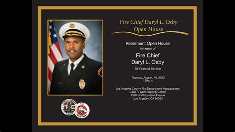 Fire Chief Daryl L Osby Retirement Open House Youtube