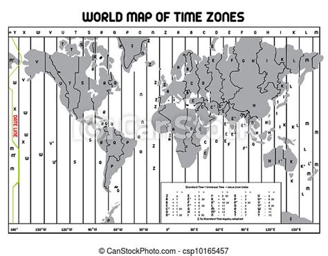 Clipart Vector Of Timezone Map Csp10165457 Search Clip Art