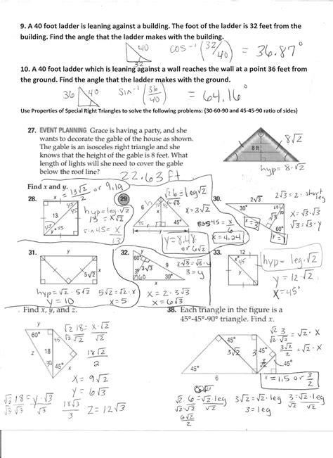 8right triangles and trigonometry 1stackthe sheets. 8 3 Practice Special Right Triangles Answers - cloudshareinfo