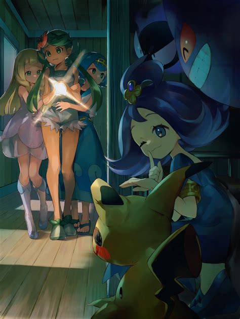 Lillie Lana Mallow Gengar Mimikyu And 2 More Pokemon And 2 More