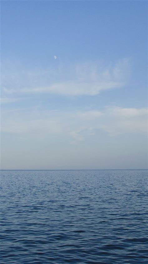 Sea Blue Ocean Sky Nature Iphone 8 Wallpapers Free Download