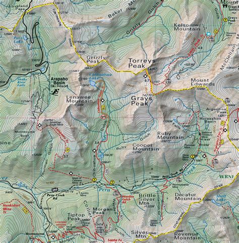 Summit County Trails Colorado Recreation Topo Map Latitude 40° Maps