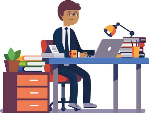 Simba Branch Office Man Working In Office Clipart Png Download