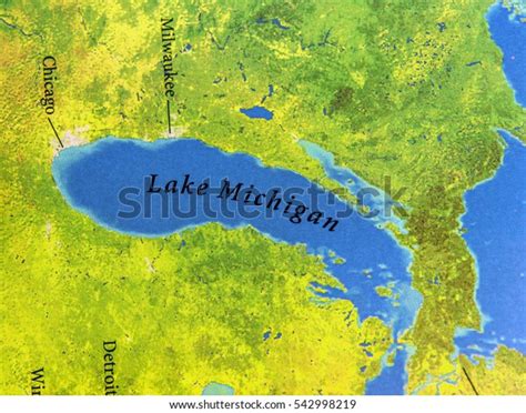 Geographic Map Lake Michigan Us Michigan Stock Photo 542998219