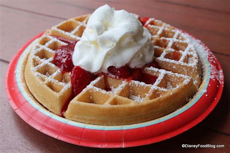 Review Waffle With Strawberries And Whipped Cream At Sleepy Hollow In Disney World S Magic