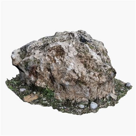 3d Model Mossy Rock Vr Ar Low Poly Cgtrader