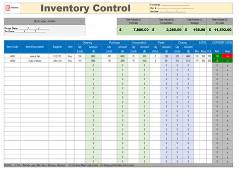 How to update inventory balances into bookkeeping software. Inventory Control template for Excel [Store / Stock ...