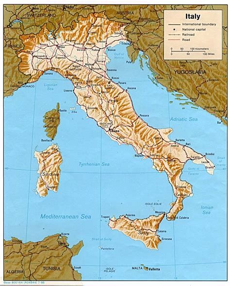 Maps Of Italy Shaded Relief Map