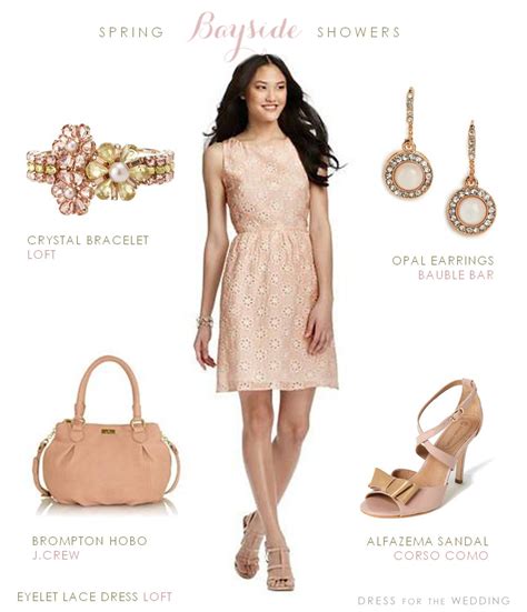 In summer, a bridal shower is often held in someone's backyard, by the garden or pool, so that you could wear a pretty sundress, a maxi dress, pants, a jumpsuit, or even capris and a pretty top. Pink Dress for a Bridal Shower