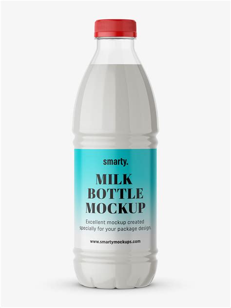 The psd file consists of smart objects. Milk bottle mockup - Smarty Mockups