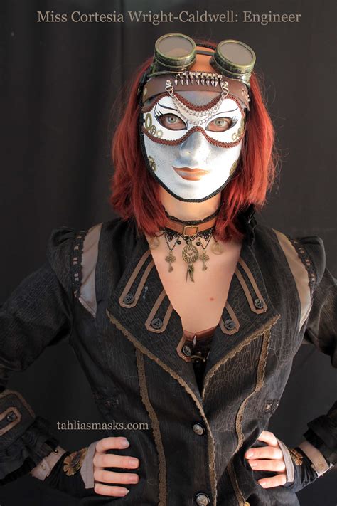 Steampunk Mask With Detachable Steampunk Goggles Aviator Emelia