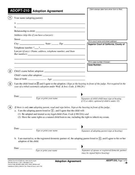 Standard forms of contract for building works. ADOPT-210 Adoption Agreement Free Download