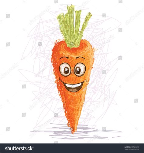 Happy Carrots Vegetable Cartoon Character Smiling Stock Illustration ...