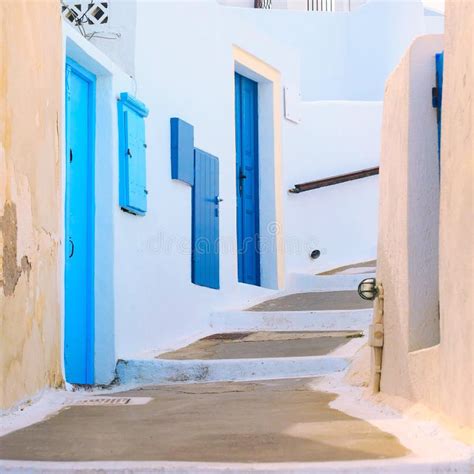 Greek White And Blue House Greece Cyclades Stock Photo Image Of