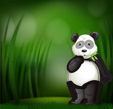 Cute Panda In A Bamboo Forest 375589 Vector Art At Vecteezy