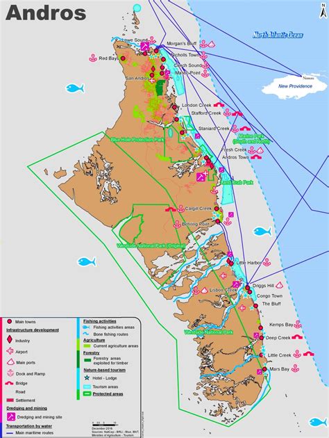 Andros Bahamas Tourist Map