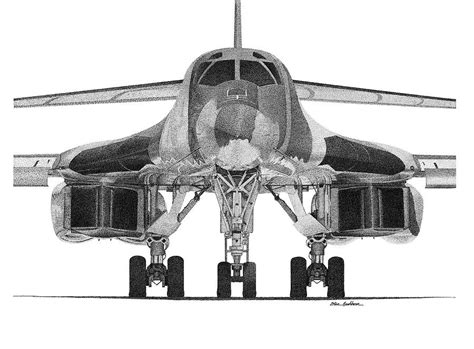 B1 Bomber Drawing By Steve Mashburn Pixels