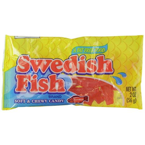 12 Packs Swedish Fish Red Fish Soft And Chewy Candy 2 Oz 24 Count