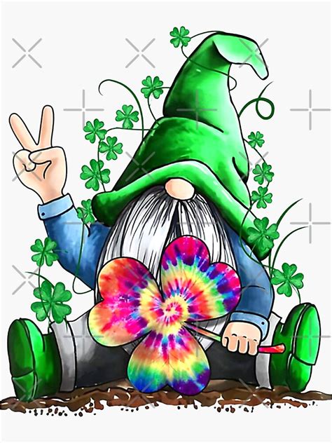 Hippie Gnomes T Shirt Hippie Clover St Patrick S Day Ts T Shirt Sticker For Sale By Hoaly