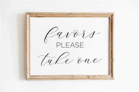 Favors Please Take One Wedding Favor Sign Wedding Signs Etsy
