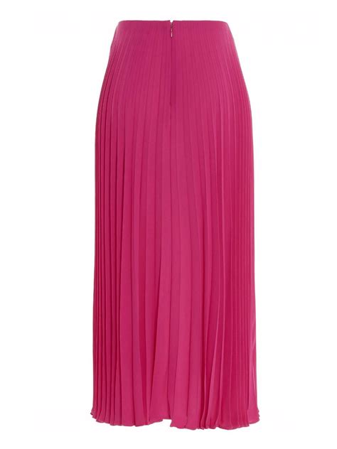 Valentino Silk Pleated Skirt In Fuchsia Long Skirts Ub3ra6k11mhkx7