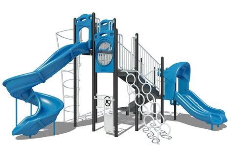 Windward Kids Playground With Spiral Slide And Climbing Features