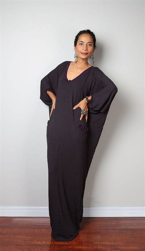 Grey Maxi Dress Loose Fit 34 Sleeve Dark Grey Dress Autumn Thrills