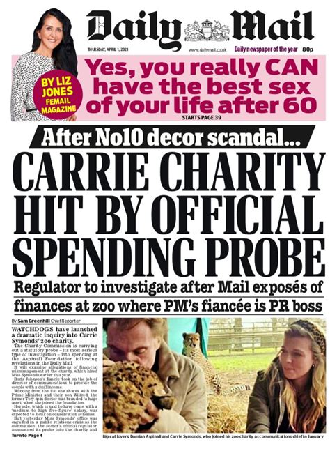 Daily Mail Front Page St Of April Tomorrow S Papers Today