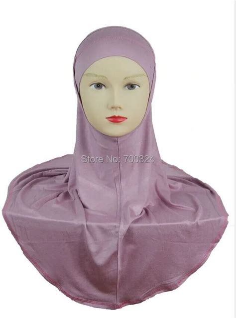 h755a plain two pieces cotton jersey muslim hijab free shipping in women s scarves from apparel