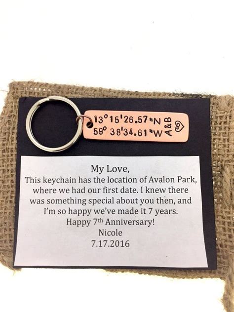 Is your boyfriend a prankster, a traveller or a naughty person? Anniversary Coordinate Keychain Copper Couples Boyfriend ...