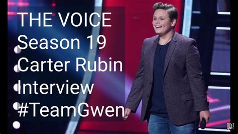 Carter Rubin Interview The Voice Blind Audition Surreal Experience Youtube