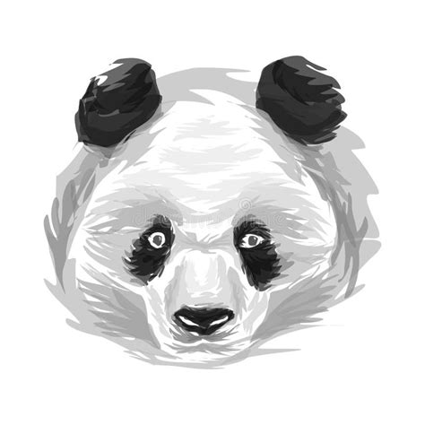 Watercolor Panda Face Illustration Vector Stock Illustration