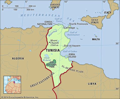 Map Of Tunisia In Africa World Map