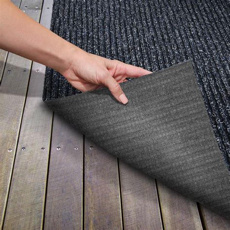 Heavy-Duty Ribbed Indoor/Outdoor Carpet with Rubber Marine Backing