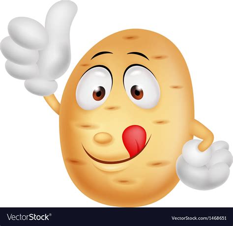 Cute Potato Cartoon Thumb Up Royalty Free Vector Image
