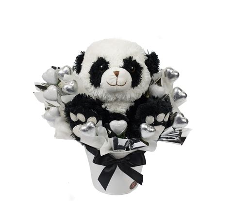 Pandalicious Childs Love Plush Panda And Chocolate Bouquet T