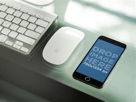 Download Placeit - iPhone Mockup Featuring a Glass Desk