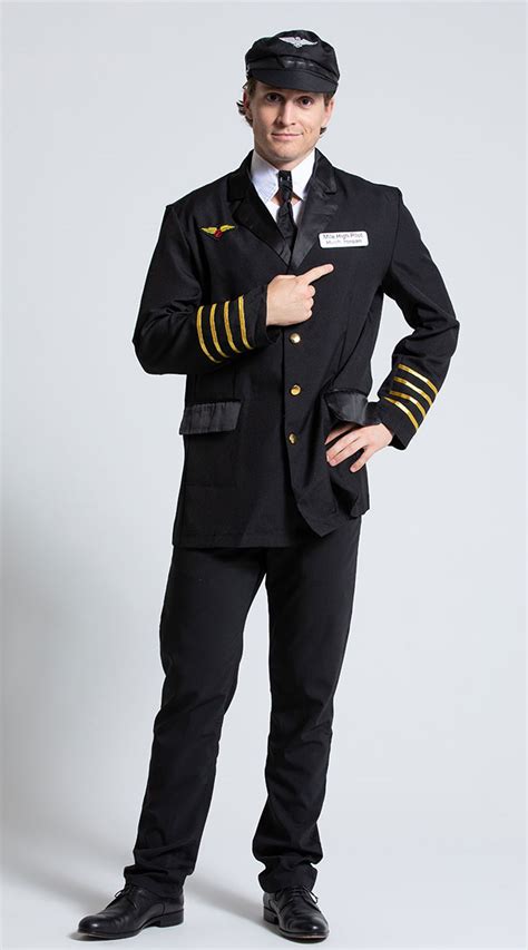 Mens Pilot Captain Costume Pilot Captain Costume