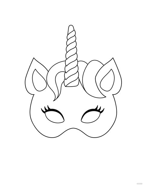 Free Free Unicorn Mask Coloring Page Eps Illustrator  Png Pdf