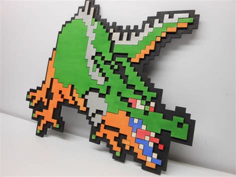 8 Bit Green Dragon From Dragon Warrior Dragon Quest Square Etsy