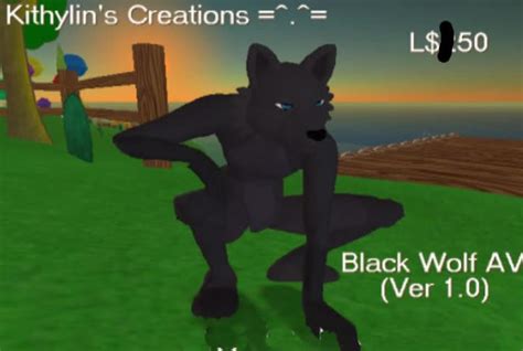 Second Life Marketplace Kithilyns Black Wolf Complete Avatar