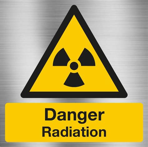 Photo about radiation hazard symbol sign of radhaz threat alert icon, black yellow triangle signage text isolated. Danger Radiation Sign | Signbox
