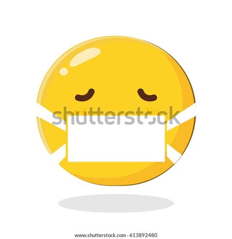 Emoticon Medical Mask Over Mouth Cartoon Stock Vector Royalty Free