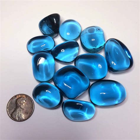 Tumbled Ocean Blue Obsidian Specimen Inspirit Crystals