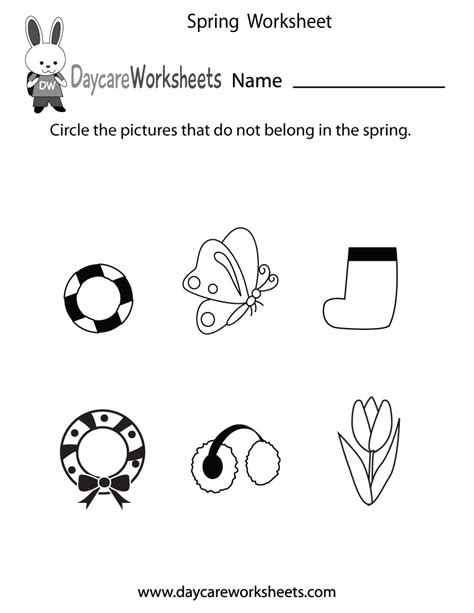 Free Printable Spring Worksheet For Preschool