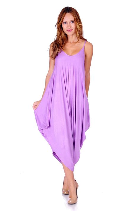 Sr Womens Solid Color Spaghetti Strap Loose Fit Harem Jumpsuits Small