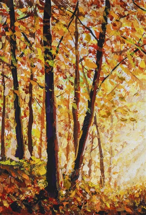 Autumn Forest Painting Collection Of Designer Oil Painting Modern Art